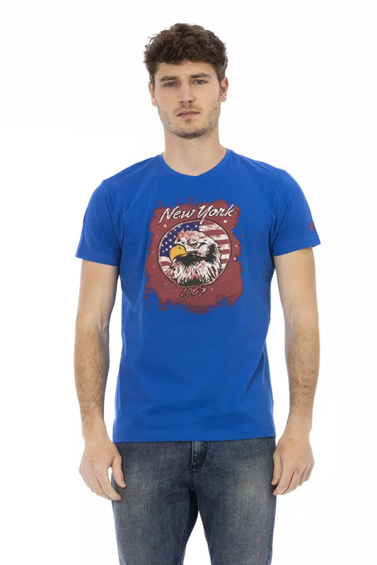 T-shirt homme en coton bleu Trussardi Action