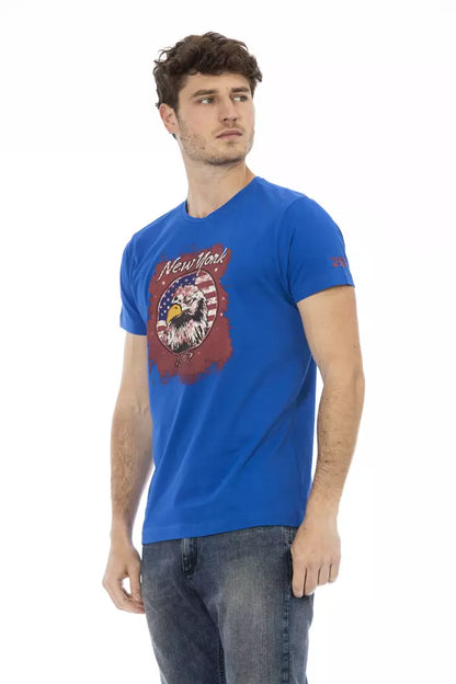 T-shirt homme en coton bleu Trussardi Action
