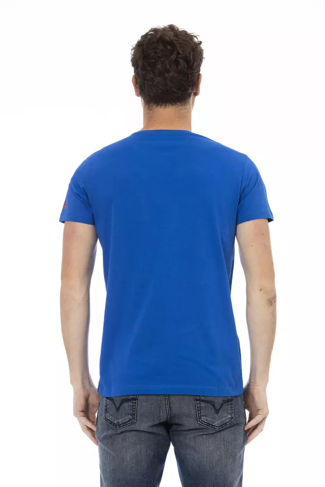 T-shirt homme en coton bleu Trussardi Action