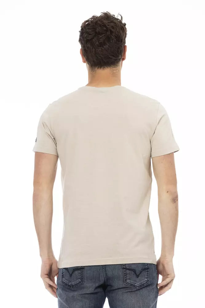 T-shirt homme en coton beige Trussardi Action