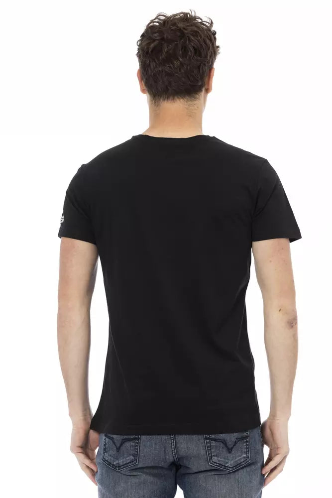 T-shirt homme en coton noir Trussardi Action