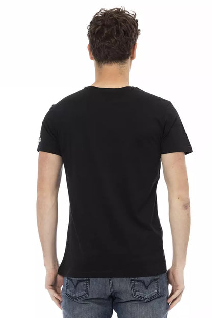 T-shirt homme en coton noir Trussardi Action