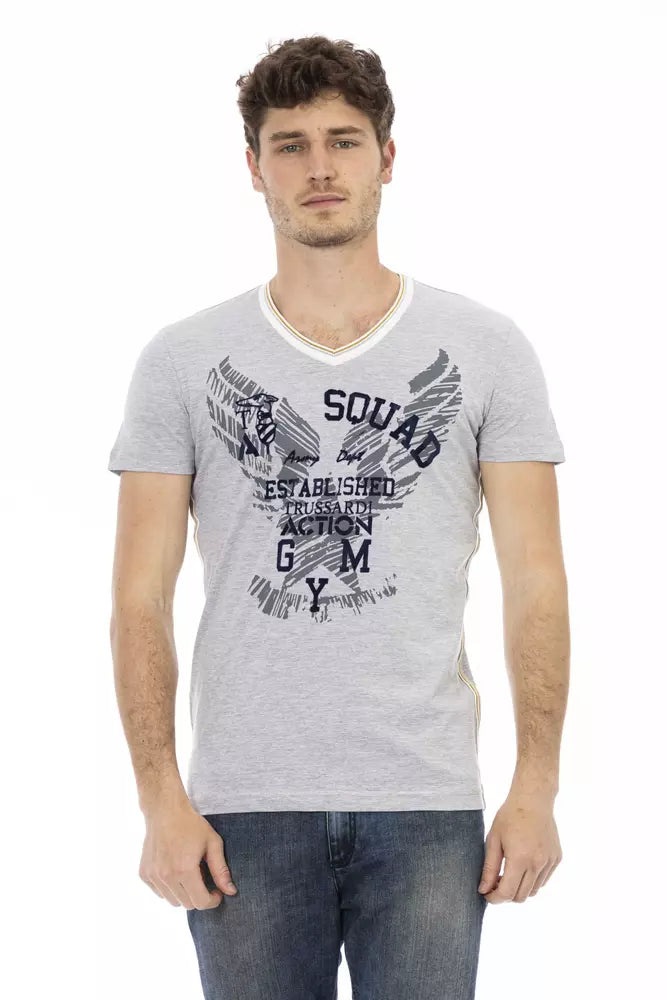 T-shirt homme en coton gris de Trussardi Action