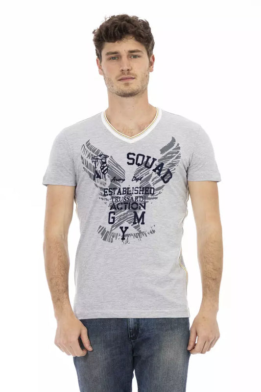 T-shirt homme en coton gris de Trussardi Action