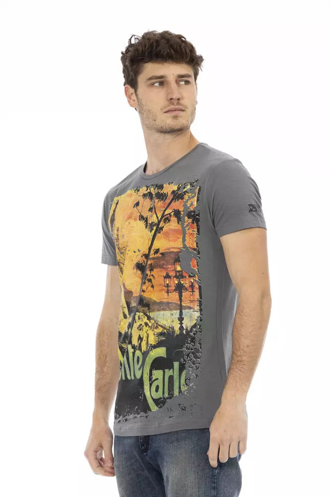 T-shirt homme en coton gris de Trussardi Action