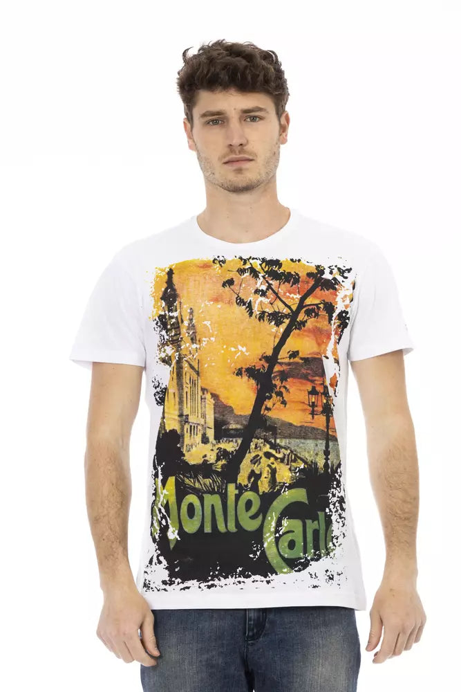 T-shirt homme en coton blanc Trussardi Action