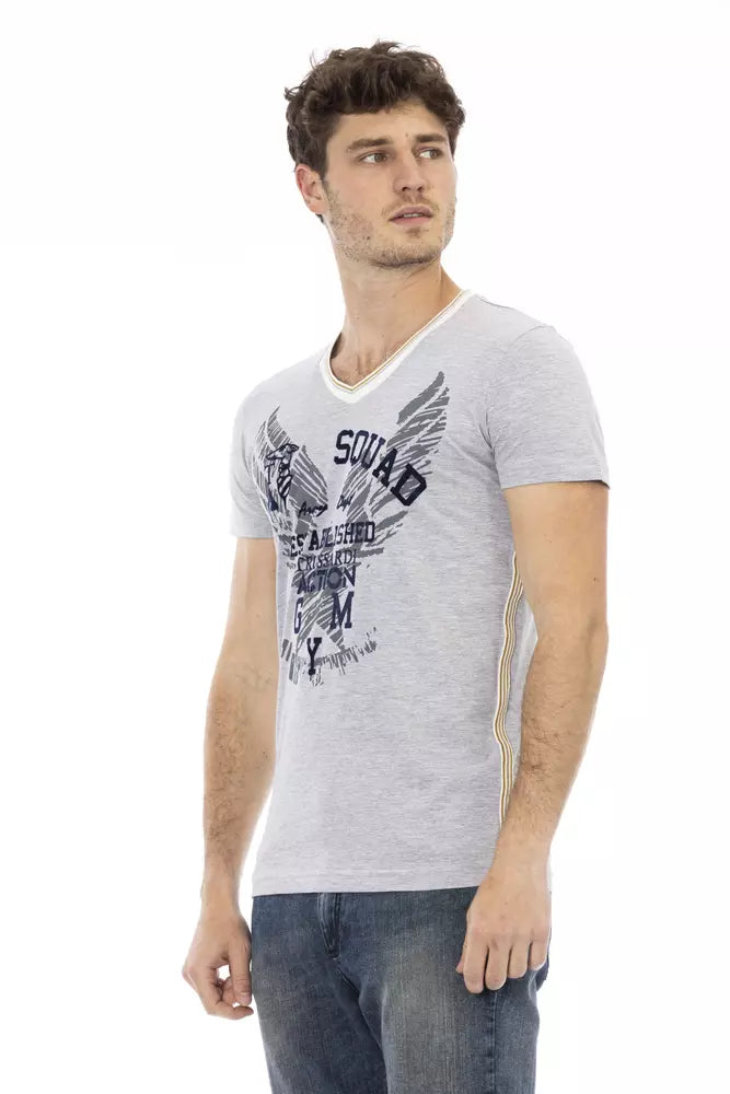 T-shirt homme en coton gris de Trussardi Action