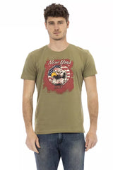 T-shirt homme en coton vert Trussardi Action