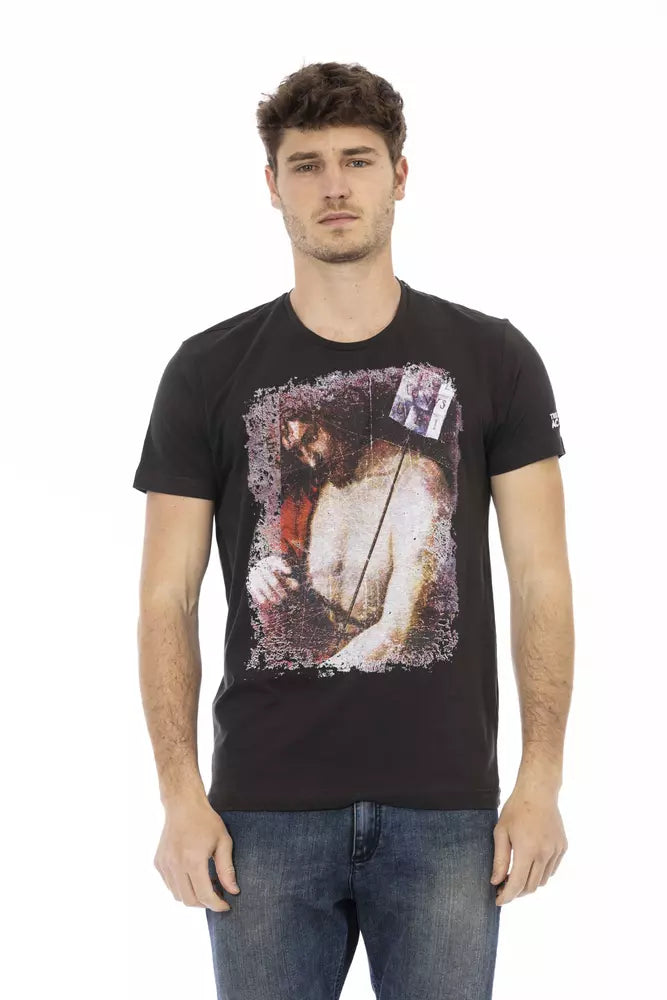 T-shirt homme en coton noir Trussardi Action