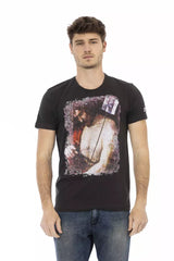 T-shirt homme en coton noir Trussardi Action