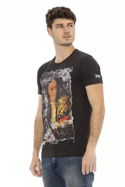 T-shirt homme en coton noir Trussardi Action