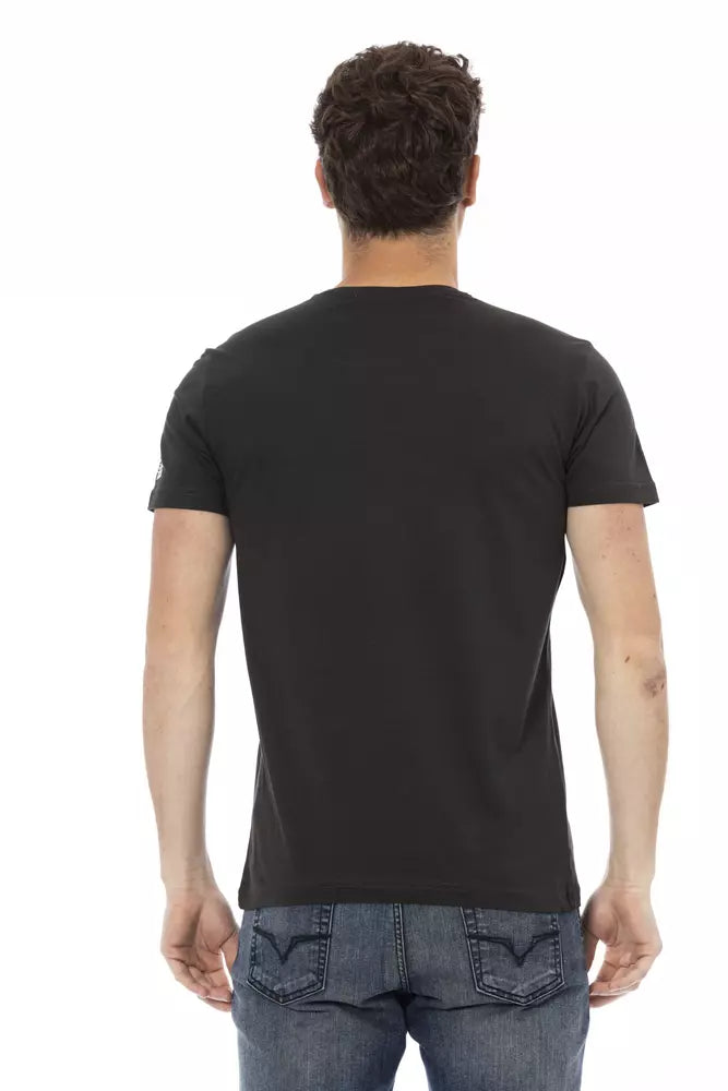 T-shirt homme en coton noir Trussardi Action