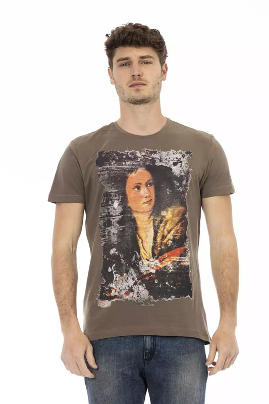 T-shirt homme en coton brun Trussardi Action