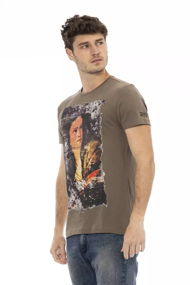 T-shirt homme en coton brun Trussardi Action