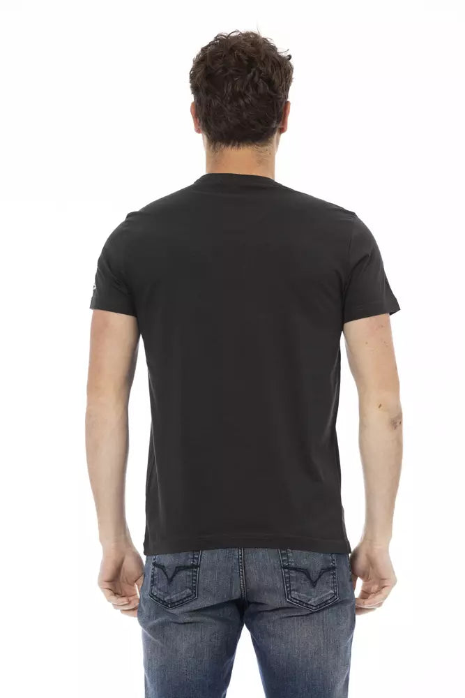 T-shirt homme en coton noir Trussardi Action