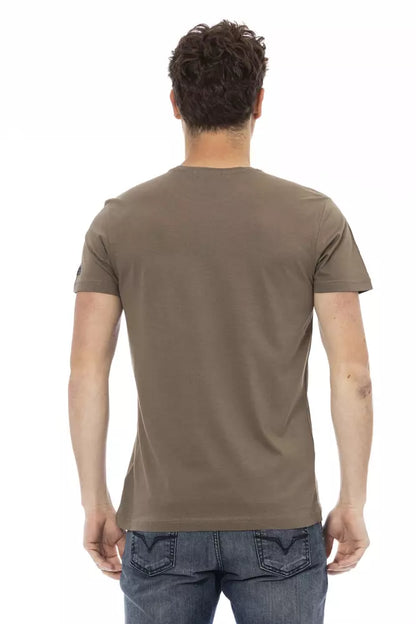 T-shirt homme en coton brun Trussardi Action