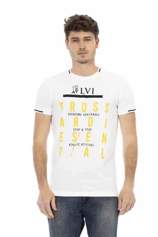 T-shirt homme en coton blanc Trussardi Action