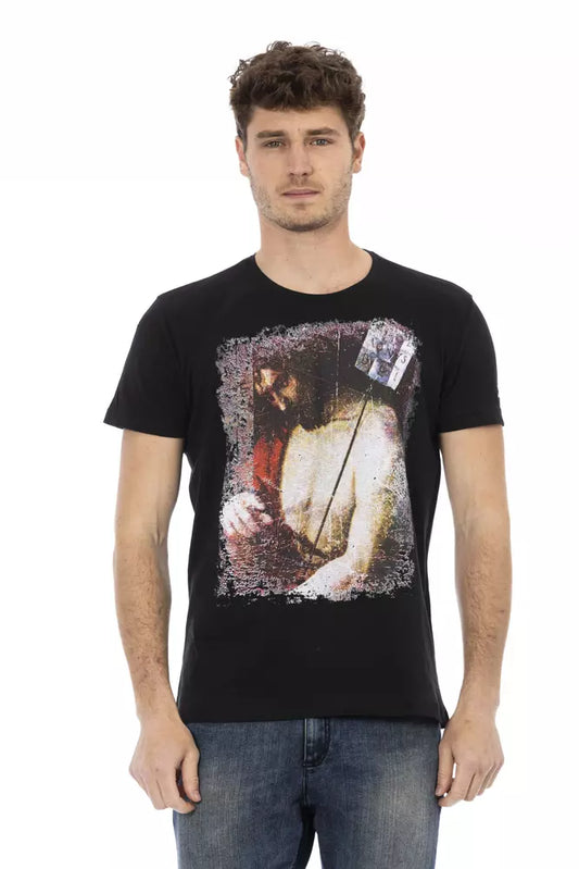 T-shirt homme en coton noir Trussardi Action