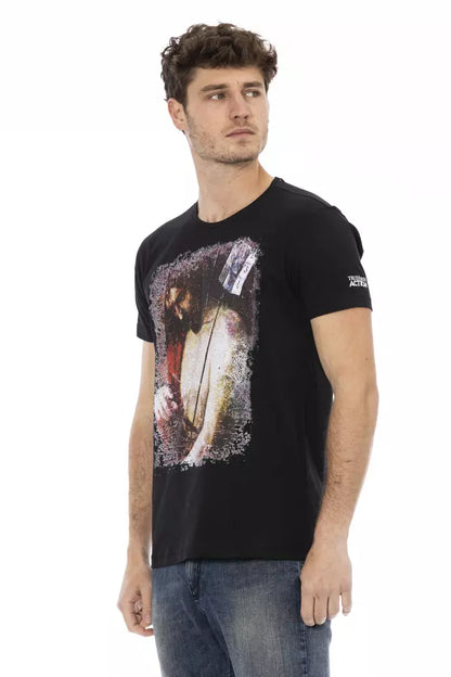 T-shirt homme en coton noir Trussardi Action