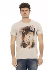 T-shirt homme en coton beige Trussardi Action