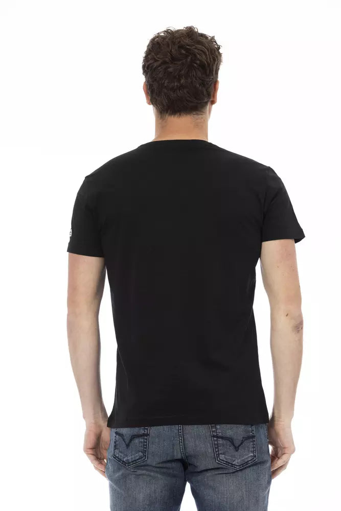 T-shirt homme en coton noir Trussardi Action