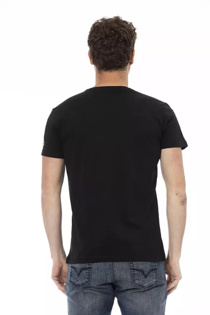 T-shirt homme en coton noir Trussardi Action