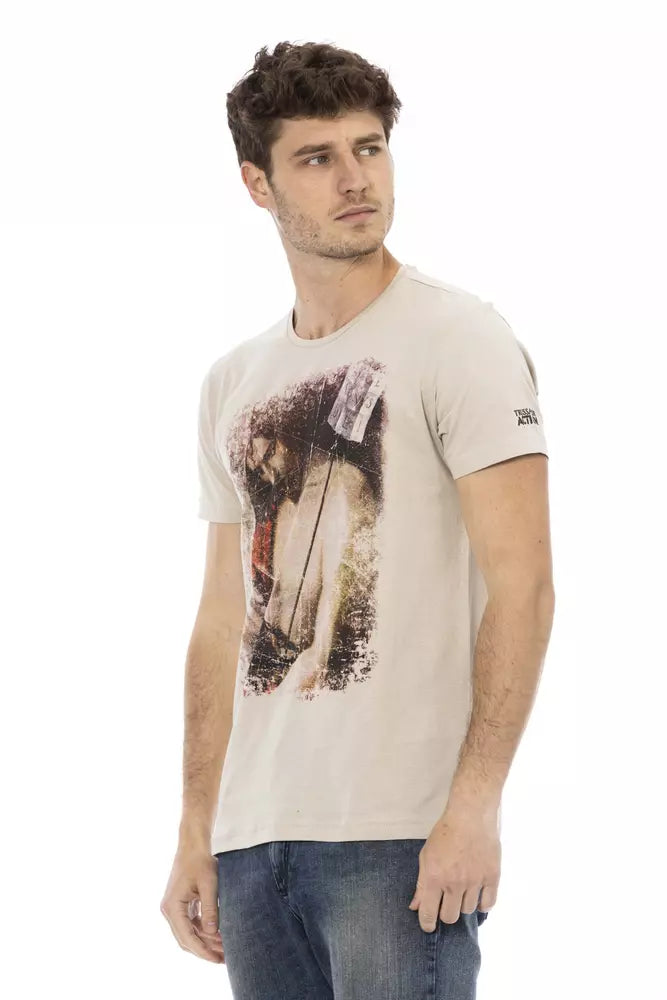 Trussardi T-shirt voor heren in beige katoen