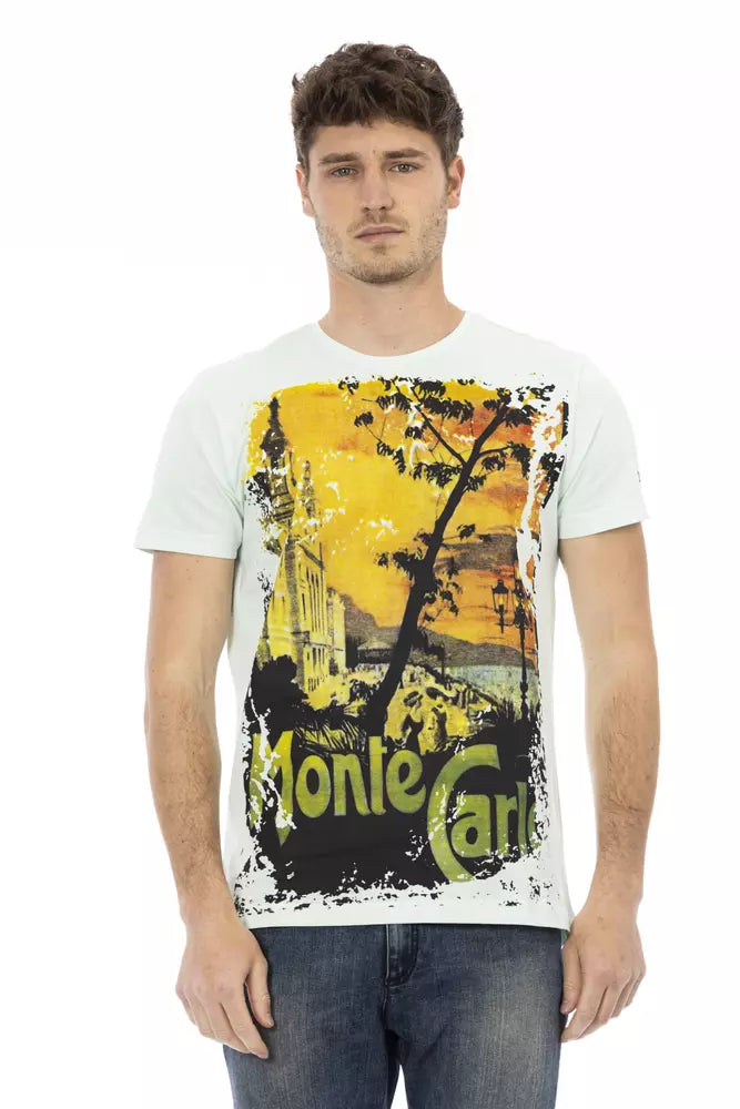 T-shirt homme en coton bleu clair Trussardi Action