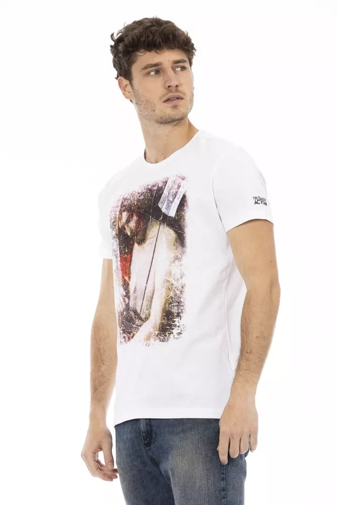 T-shirt homme en coton blanc Trussardi Action