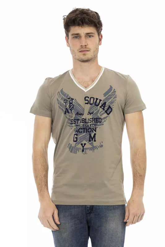 T-shirt homme en coton vert Trussardi Action