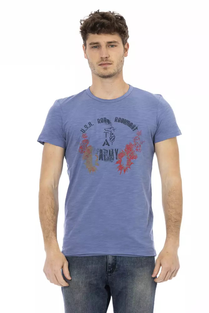 T-shirt homme en coton bleu Trussardi Action