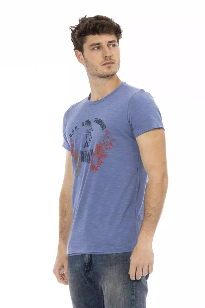 T-shirt homme en coton bleu Trussardi Action
