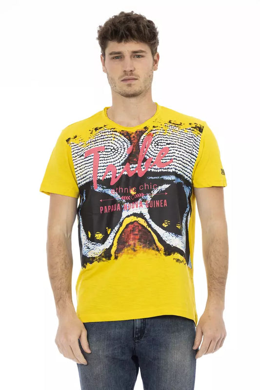 T-shirt homme en coton jaune Trussardi Action