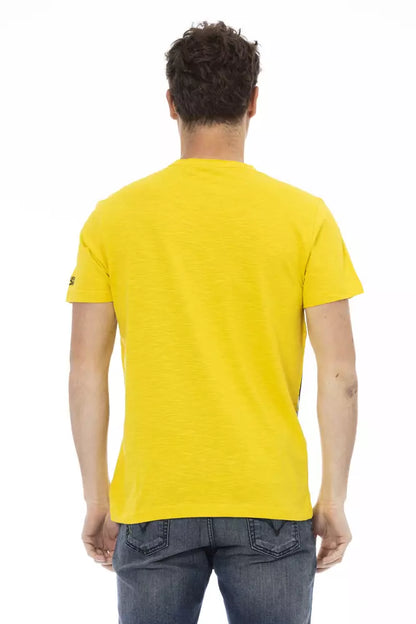 T-shirt homme en coton jaune Trussardi Action