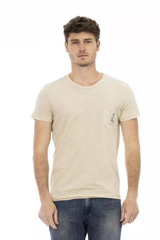Trussardi T-shirt voor heren in beige katoen