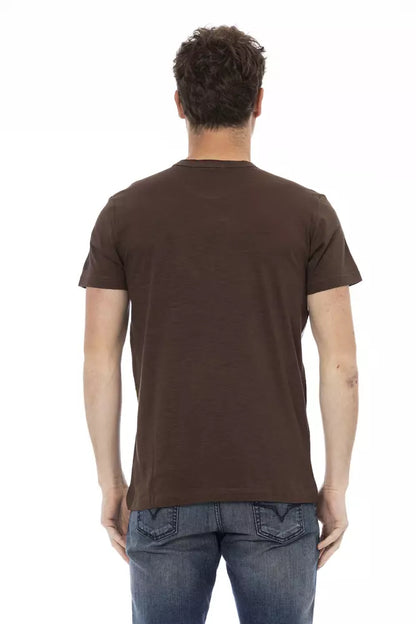 T-shirt homme en coton brun Trussardi Action