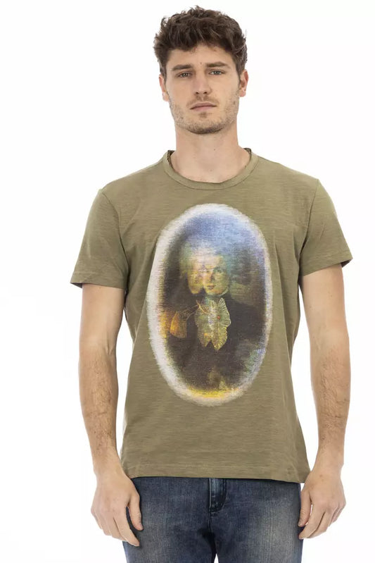 T-shirt homme en coton vert Trussardi Action