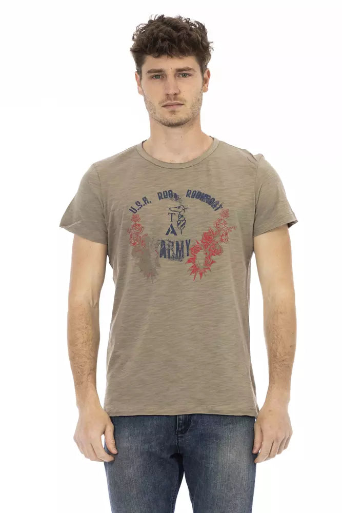 T-shirt homme en coton vert Trussardi Action