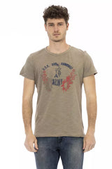 T-shirt homme en coton vert Trussardi Action