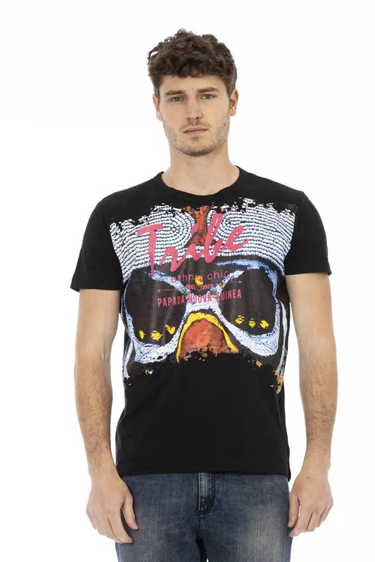 T-shirt homme en coton noir Trussardi Action