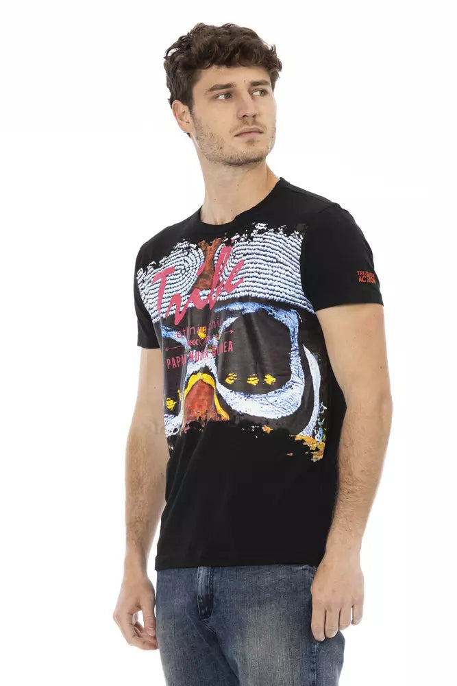 T-shirt homme en coton noir Trussardi Action