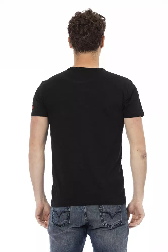 T-shirt homme en coton noir Trussardi Action