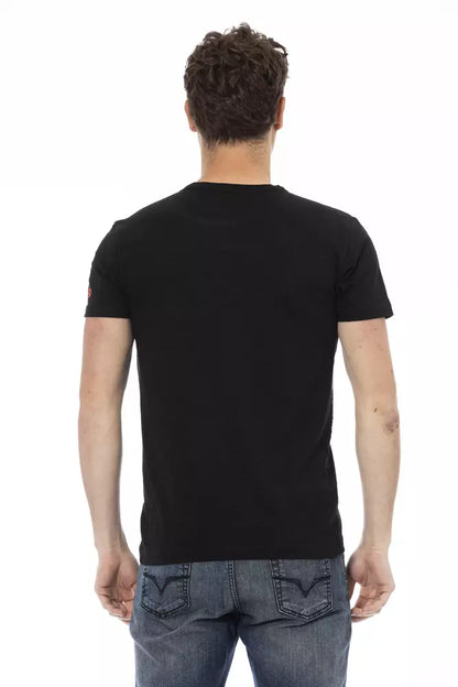T-shirt homme en coton noir Trussardi Action
