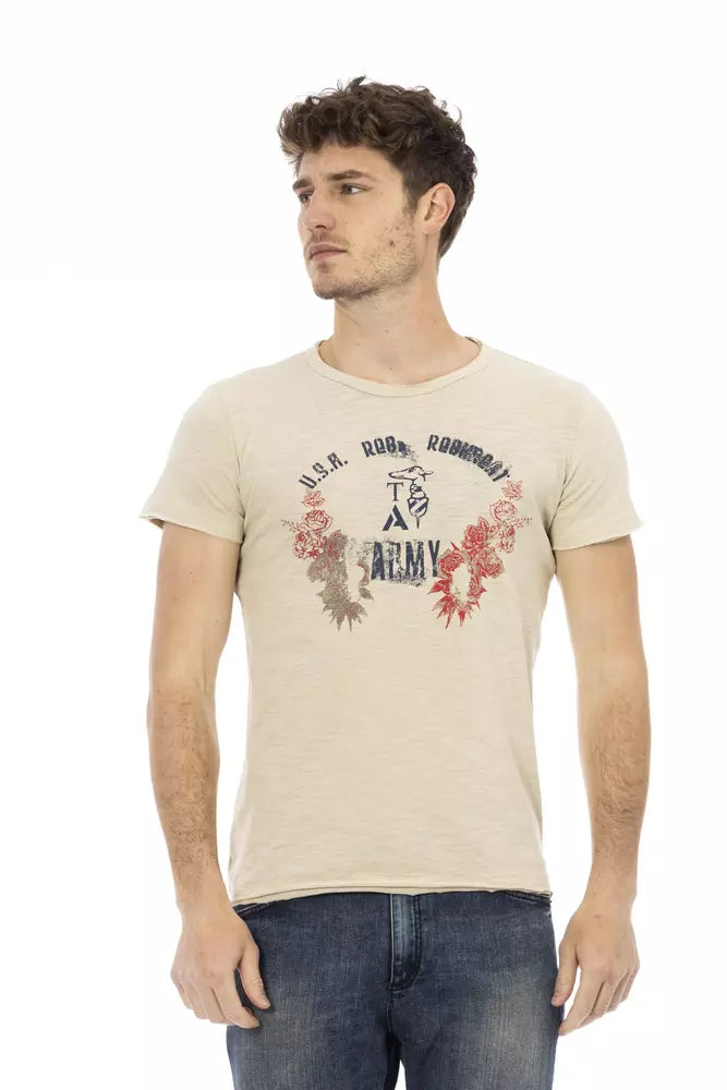 Trussardi T-shirt voor heren in beige katoen
