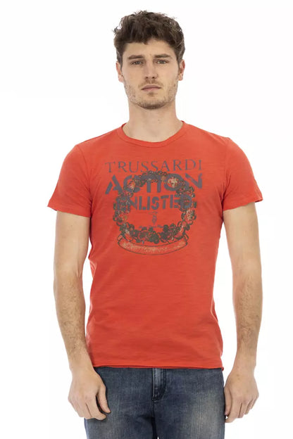 T-shirt homme en coton rouge Trussardi Action