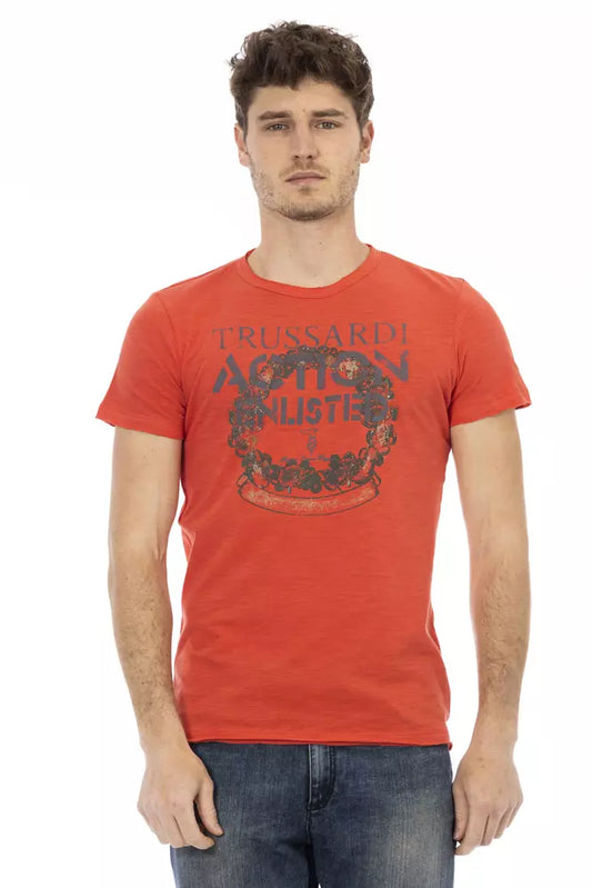 T-shirt homme en coton rouge Trussardi Action
