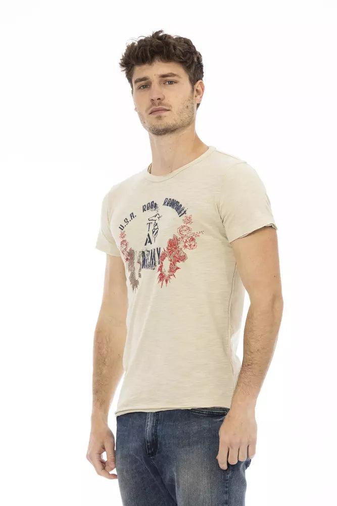 T-shirt homme en coton beige Trussardi Action