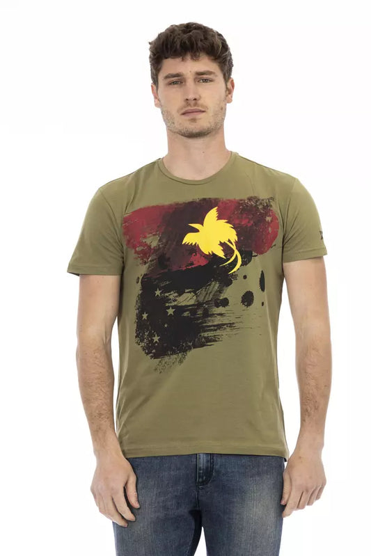 T-shirt homme en coton vert Trussardi Action