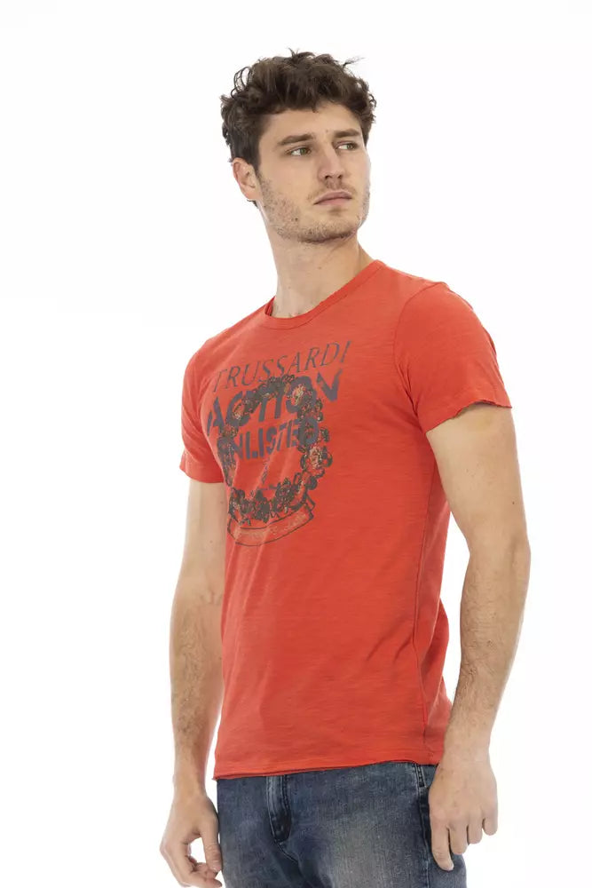T-shirt homme en coton rouge Trussardi Action