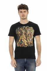 T-shirt homme en coton noir Trussardi Action